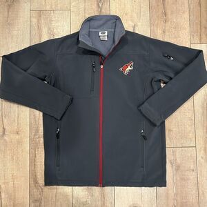 NHL Arizona Coyotes Hockey Men’s Medium Full Zip Soft Shell Jacket Gray